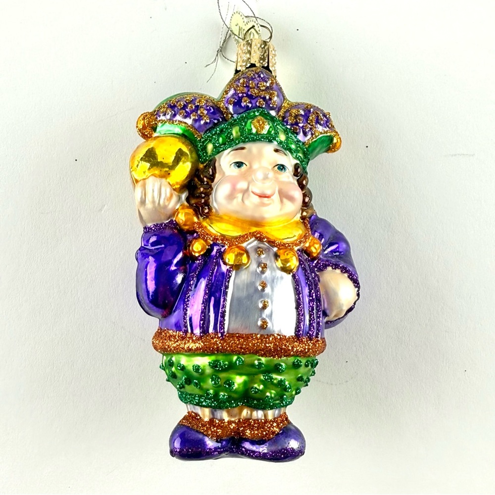 Old World Christmas Blown Glass And Hand Glittered Jester Holiday Ornament